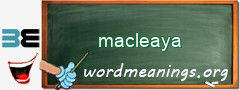 WordMeaning blackboard for macleaya